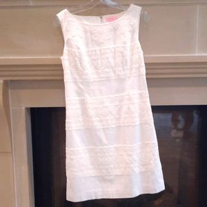 Lilly Pulitzer White Shift with lace panels
